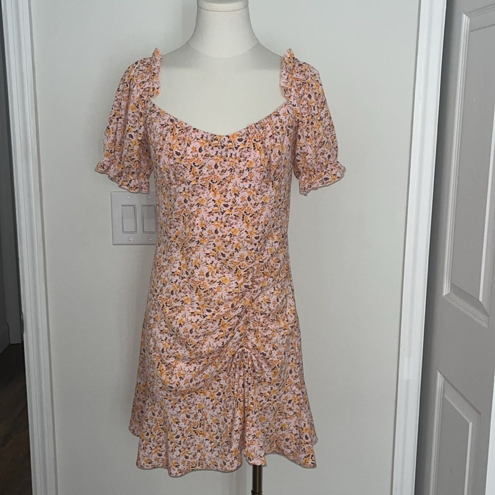 City studios Juniors Floral Print Ruched Bustier Dress size Medium Balletcore